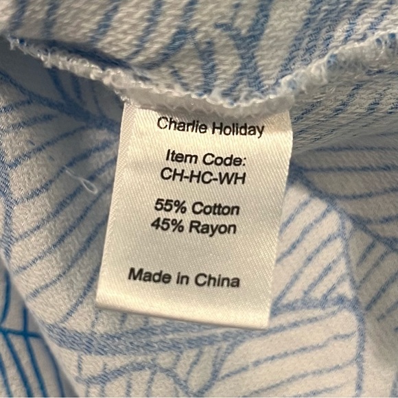 Charlie Holiday Blue White Coco Swim Oversize Beach Coverup Size Small US 4 EU34 - Picture 10 of 10